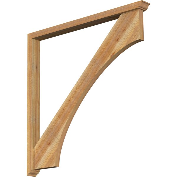 Ekena Millwork Westlake Traditional Rough Sawn Bracket w/ Offset Brace, Western Red Cedar, 4"W x 48"D x 48"H BKT0402X48X48WTL01RWR - main